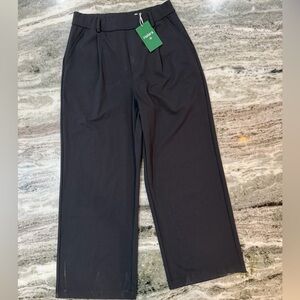 NWT Halara Black Wide-Leg Trousers High-Rise Size Small Petite